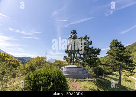 Laffrey, Isère, France (près de Grenoble) - Statue de Napoléon Banque D'Images