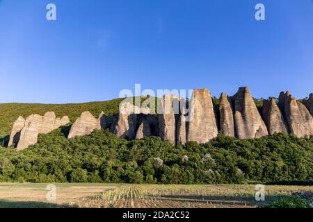 Les Mees, Alpes, France - Penitents Rocks Banque D'Images