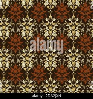 Motif floral baroque vectoriel. Décoration florale classique. Illustration de Vecteur