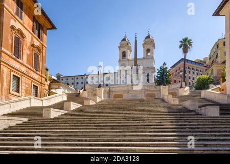 Vide historique escalier espagnol à la Piazza di Spagna à Rome, Italie Banque D'Images