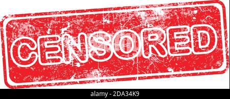 illustration vectorielle de tampon en caoutchouc rouge censuré. Illustration de Vecteur