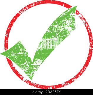 coche verte dans l'illustration du vecteur du tampon en caoutchouc rouge pour le gringe à cycle. Illustration de Vecteur