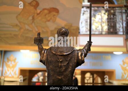 Sculpture de Saint-Nicolas dans l'église orthodoxe russe, Kislovodsk Banque D'Images