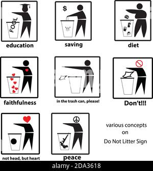 vector ne litière pas signe avec le design créatif sur divers concepts. Illustration de Vecteur