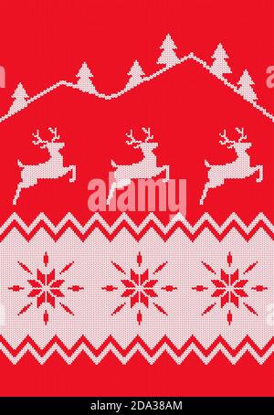 Motif Nordic sans coutures. Arrière-plan de Noël. Illustration de Vecteur