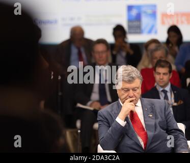 BRUXELLES, BELGIQUE - 12 juillet 2018 : le président ukrainien Petro Porochenko lors du sommet de l'alliance militaire de l'OTAN à Bruxelles Banque D'Images