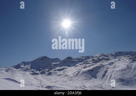 Alpes rhétiennes du sud, VUE sur la chaîne de montagnes Ortles Cevedale, Parc national du Stelvio, Italie Banque D'Images