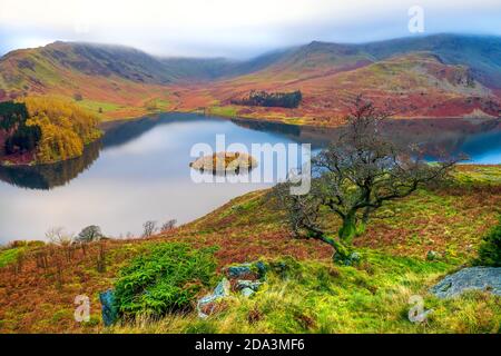 Haweswater dans le parc national de Lake District. Vue sur Riggindale en direction de High Street. Banque D'Images