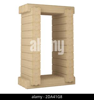 numéro 0 du bois de placage laminé isolé sur blanc. rendu 3d Banque D'Images