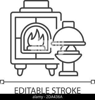 Icône linéaire cheminées Illustration de Vecteur