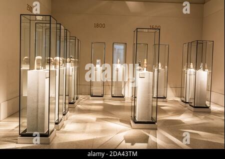 Berlin, Allemagne – 29 janvier 2018. Vue sur l'intérieur du musée Neues de Berlin, avec des expositions de l'Égypte ancienne. Banque D'Images