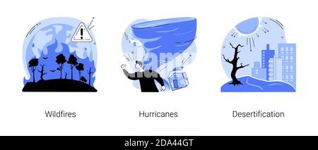 Illustrations vectorielles abstraites de catastrophes naturelles. Illustration de Vecteur