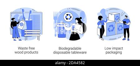 Illustrations vectorielles abstraites de concept de matériaux durables. Illustration de Vecteur