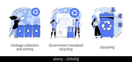 Élimination des déchets et réutilisation des illustrations vectorielles abstraites. Illustration de Vecteur