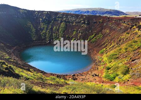 Lac de cratère volcanique de Kerid en Islande, en Europe Banque D'Images