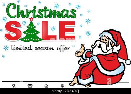 Modèle d'étiquette de la saison des soldes de Noël, page d'arrivée. Illustration, vecteur Illustration de Vecteur