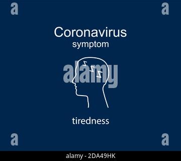 Symptôme du coronavirus, fatigue, covid-19. Illustration vectorielle, plate. Illustration de Vecteur