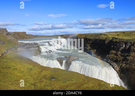 Chute d'eau de Gullfoss en Islande, en Europe Banque D'Images