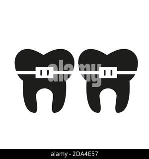 icône d'accolades de l'icône de dentisterie pour le concept mobile et les applications web. L'icône d'accolades fines peut être utilisée pour le Web et le mobile. Icône Premium sur blanc Illustration de Vecteur