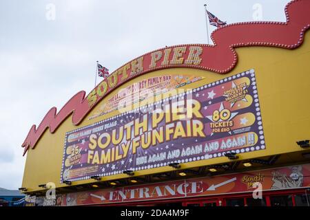 Entrée à South Pier à Blackpool en août 2020 Banque D'Images