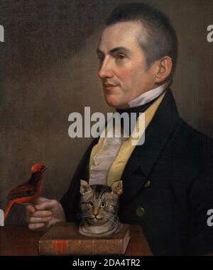 Charles Waterton (1782-1865). Naturaliste anglais pionnier et voyageur. Il a inventé une nouvelle méthode de taxidermie. Portrait de Charles Wilson Peale (1741-1827). Huile sur toile (61,3 x 51,4 cm), 1824. Galerie nationale de portraits. Londres, Angleterre, Royaume-Uni. Banque D'Images