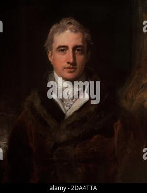 Robert Stewart, 2e marquis de Londonderry, connu sous le nom de Lord Castlereagh (1769-1822). Homme d'État irlandais. Portrait de Sir Thomas Lawrence (1769-1830). Huile sur toile, 1809-1810. Galerie nationale de portraits. Londres, Angleterre, Royaume-Uni. Banque D'Images