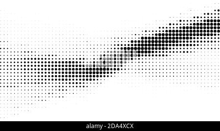Arrière-plan abstrait en pointillés noir et blanc avec effet demi-ton. Motif graphique vectoriel Illustration de Vecteur
