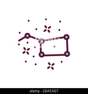 Icône de ligne de couleur constellation. Pictogramme pour page Web, application mobile, Promo. Illustration de Vecteur
