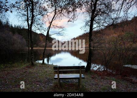 Réflexions dans le Yew Tree Tarn, dans le district des lacs anglais Banque D'Images