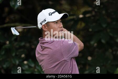 Augusta, États-Unis. 09ème novembre 2020. Collin Morikawa est présent lors d'une séance d'entraînement avant le tournoi de golf Masters 2020 au Augusta National Golf Club, George, le lundi 9 novembre 2020. Photo de Kevin Dietsch/UPI crédit: UPI/Alay Live News Banque D'Images