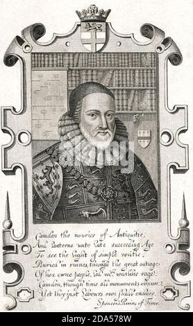 WILLIAM CAMDEN (1551-1623) antiquaire, historien et topographe anglais. Banque D'Images