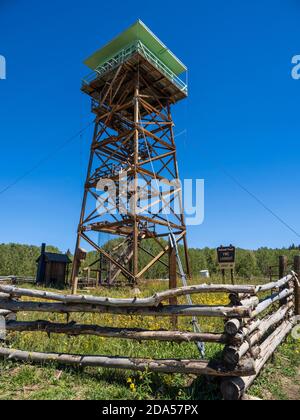 Jersey Jim Fire Lookout, San Juan National Forests près de Mancos, Colorado. Banque D'Images