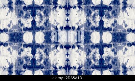 Art sale indigo sans couture. Art contemporain. Motif teint par cravate tendance. Arrière-plan de l'art abstrait. Arrière-plan aquarelle abstrait. Sale art Pape froissé Banque D'Images