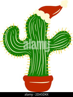 Illustration du dessin animé de Cactus de Noël du Père Noël Illustration de Vecteur