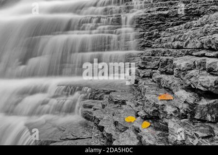 Riviere Beauport et les cascades du parc Armand Grenier à Québec, Canada Banque D'Images