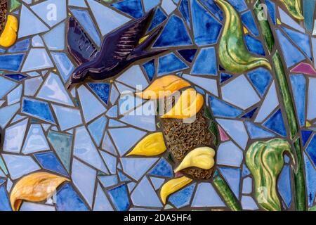 Mosaïques sur le Centre des congrès d'Albuquerque par Cassandra Reid et apprentis Banque D'Images