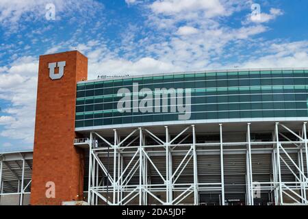 Salt Lake City, UT / USA - 6 novembre 2020 : stade Rice-Eccles, stade de l'équipe de football Utah Utes, et Jeux olympiques d'hiver de 2002 Banque D'Images