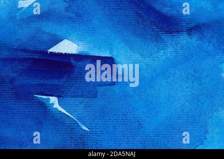 Arrière-plan aquarelle bleu outremer à la main. Banque D'Images