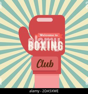 Bienvenue sur la bannière du club de boxe. Illustration vectorielle Illustration de Vecteur