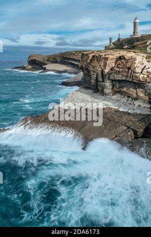 Phare de Cabo Mayor, Santander, Espagne Banque D'Images