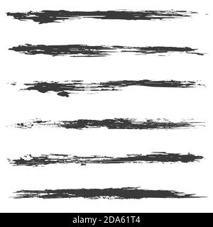 Ensemble vectoriel de contours de forme de gringe. Traits de pinceau à encre noire. Taches de peinture noires. Pour votre conception. Illustration de Vecteur