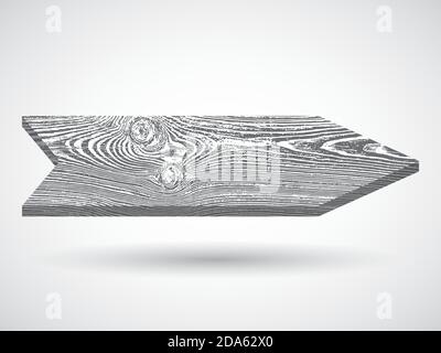 Panneau de flèche en bois. Bois réaliste. Texture vectorielle. Flèche pour créer des logos, icônes pour votre conception Illustration de Vecteur