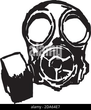 Illustration vecteur Doodle main dessiné de l'esquisse masque de gaz Illustration de Vecteur