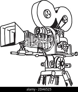 illustration vectorielle doodle dessiné à la main du projecteur de film Illustration de Vecteur