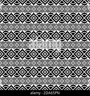 Décoration noire et blanche, motif ethnique graphique sans couture, arrière-plan géométrique monochrome. Pour la conception de tissu, l'emballage, la surface, l'impression, la texture Illustration de Vecteur