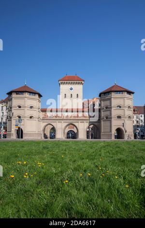 Géographie/voyage, Allemagne, Bavière, Munich, Isartor (porte d'entrée de la ville) de la Isartorplatz, Munich, vieille ville, droits-supplémentaires-déstockage-Info-non-disponible Banque D'Images