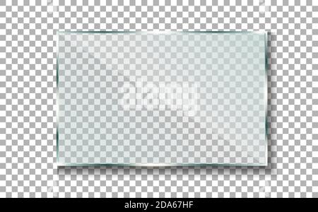 Bandeau en verre réfléchissant. Verre transparent. Cadre brillant. Objet vectoriel isolé sur un arrière-plan transparent. SPE 10 Illustration de Vecteur