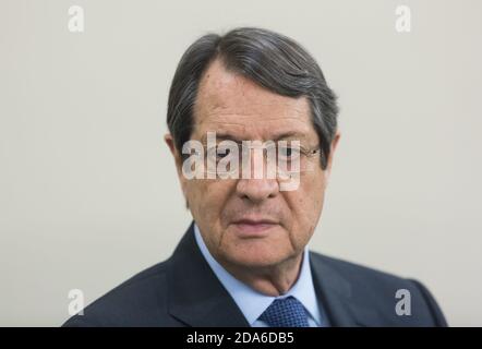 ST. JULIAN - MALTE, 30 mars 2017: Président de la République de Chypre Nicos Anastasiades lors du congrès du Parti populaire européen (PPE) à Malte Banque D'Images