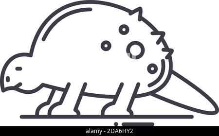 Icône de dinosaure animal, illustration isolée linéaire, vecteur ligne mince, signe web design, symbole de concept de contour avec trait modifiable sur fond blanc Illustration de Vecteur