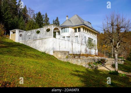 La Maison Blanche, villa conçue par l'architecte français-suisse le Corbusier, la Chaux-de-Fonds; canton de Neuchâtel, Suisse. Banque D'Images